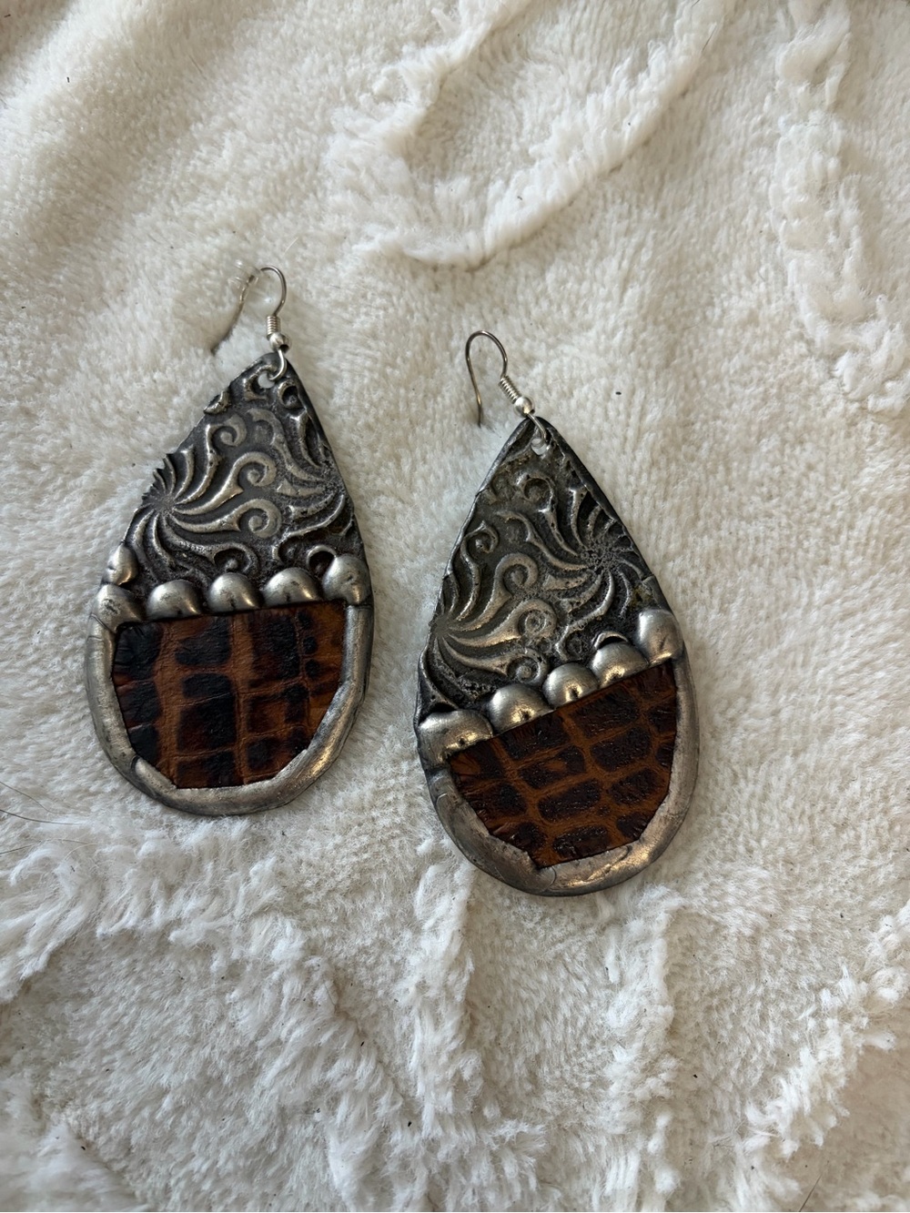 Art by Amy Boho Teardrop Leather & Silver-Tone Earrings - Brown